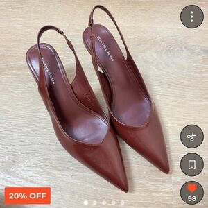 Pointed Slingback Pumps Burgundy